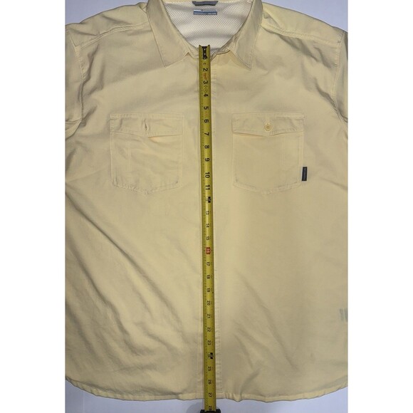 Columbia PFG Yellow Vented Shirt Men's Short Sleeve Size XXL 2TG UV protection - Picture 6 of 9